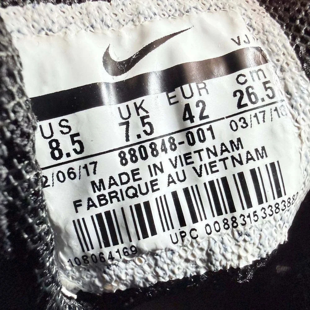 Nike Zoom Fly Mens 8.5 Black White Racing Running Shoes 880848-001 Excellent